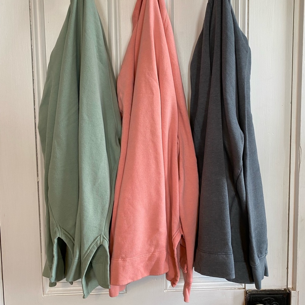 Tunic length sweatshirts